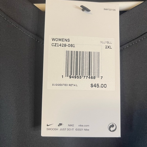 Nike Women’s Elite Long Sleeve Volleyball Jersey in gray Size 2XL - Picture 4 of 7